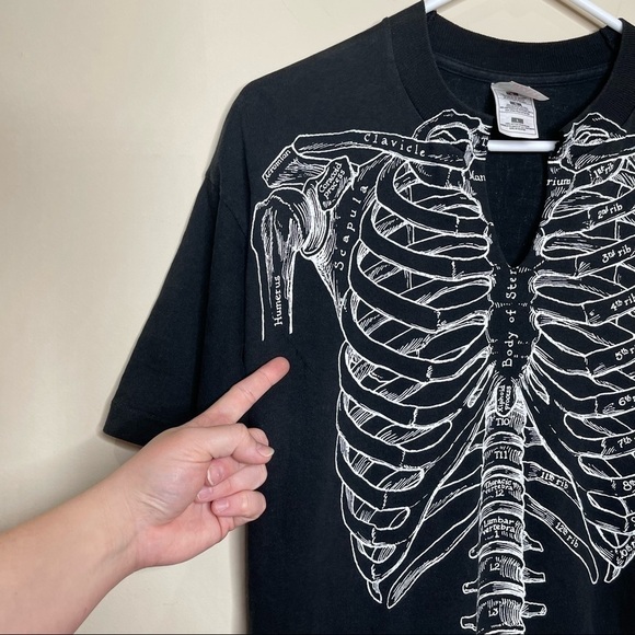Vintage Leslie Arwin Skeleton Human Anatomy Short Sleeve T Shirt Double-sided - Picture 8 of 9